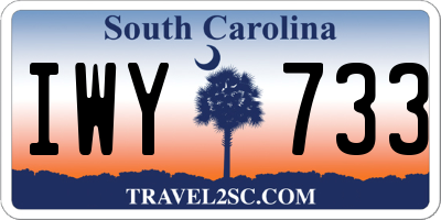 SC license plate IWY733