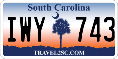 SC license plate IWY743