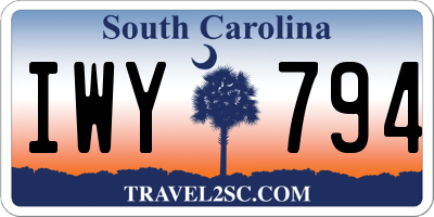 SC license plate IWY794