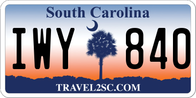 SC license plate IWY840