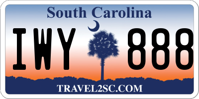 SC license plate IWY888