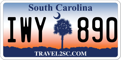 SC license plate IWY890
