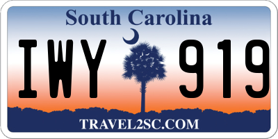 SC license plate IWY919