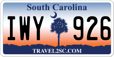SC license plate IWY926