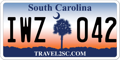 SC license plate IWZ042