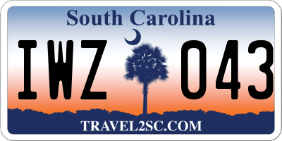 SC license plate IWZ043