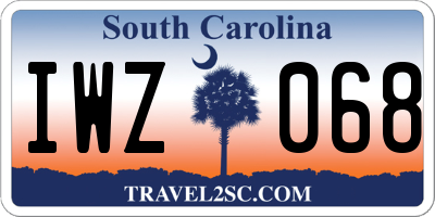 SC license plate IWZ068