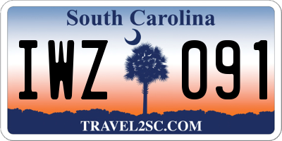 SC license plate IWZ091