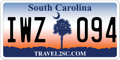 SC license plate IWZ094