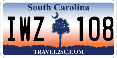 SC license plate IWZ108