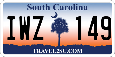 SC license plate IWZ149