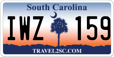 SC license plate IWZ159