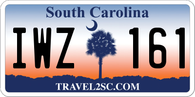 SC license plate IWZ161