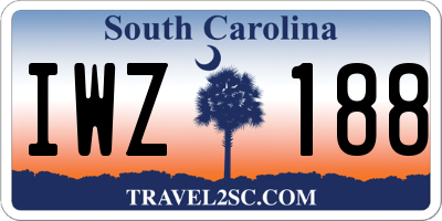 SC license plate IWZ188