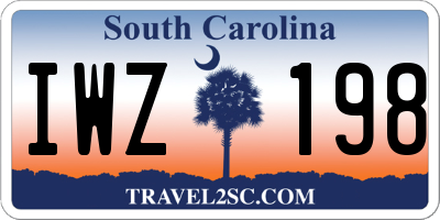 SC license plate IWZ198