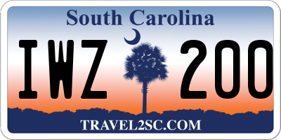 SC license plate IWZ200