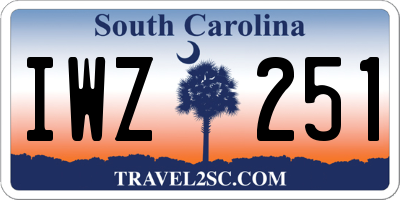 SC license plate IWZ251
