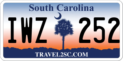 SC license plate IWZ252