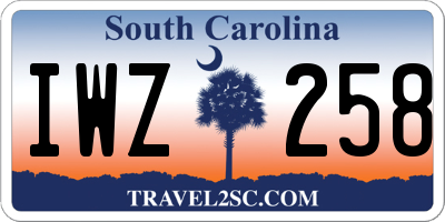 SC license plate IWZ258