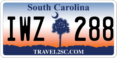 SC license plate IWZ288