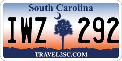 SC license plate IWZ292