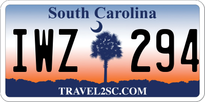 SC license plate IWZ294