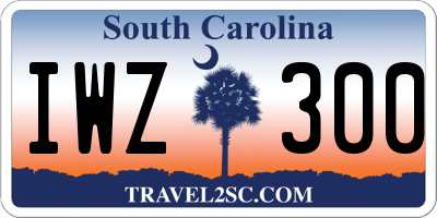 SC license plate IWZ300