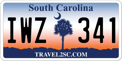 SC license plate IWZ341