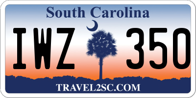 SC license plate IWZ350