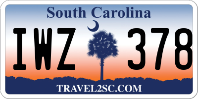 SC license plate IWZ378
