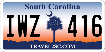 SC license plate IWZ416