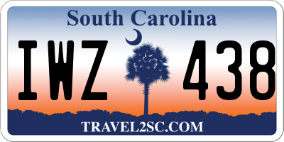 SC license plate IWZ438