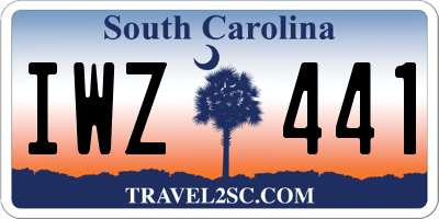 SC license plate IWZ441