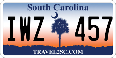 SC license plate IWZ457