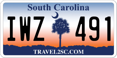 SC license plate IWZ491