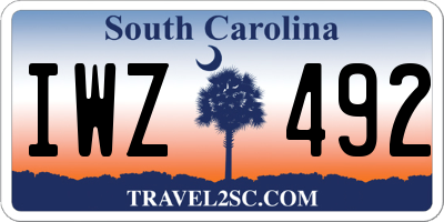 SC license plate IWZ492