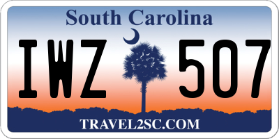 SC license plate IWZ507