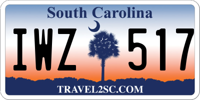 SC license plate IWZ517