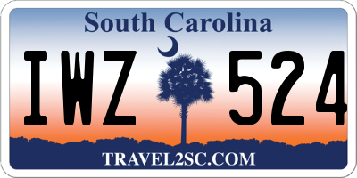 SC license plate IWZ524