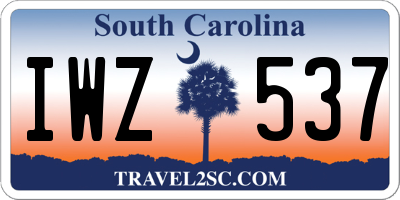 SC license plate IWZ537