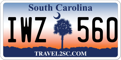 SC license plate IWZ560