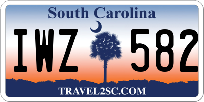 SC license plate IWZ582