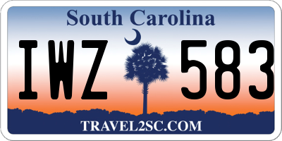 SC license plate IWZ583