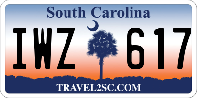 SC license plate IWZ617