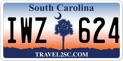 SC license plate IWZ624