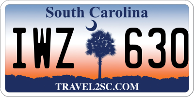 SC license plate IWZ630