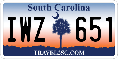 SC license plate IWZ651