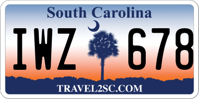 SC license plate IWZ678