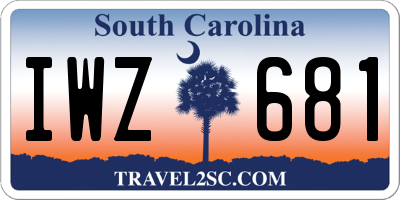 SC license plate IWZ681