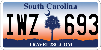 SC license plate IWZ693